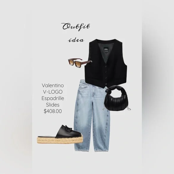 VALENTINO GARAVANI BLACK VLogo Signature Espadrilles